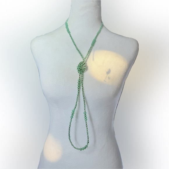 🌴 Cookie Lee 23” Mint Green and Brown Beaded Necklace - Picture 6 of 8